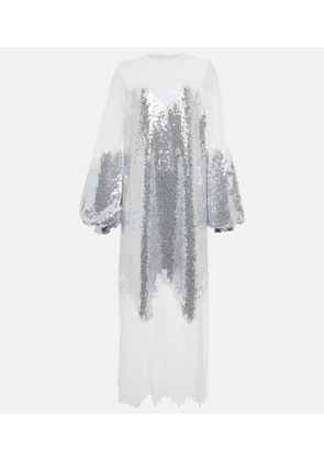 Costarellos Zahara sequined and lace gown