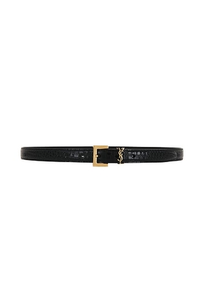 Saint Laurent Cassandre Belt in Noir - Black. Size 90 (also in 80, 70, 65, 75).