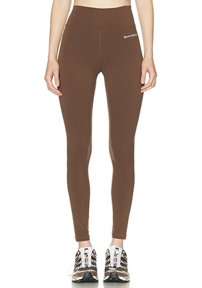 Sporty & Rich Serif Logo Legging in Toffee - Brown. Size XS (also in L, M, S).