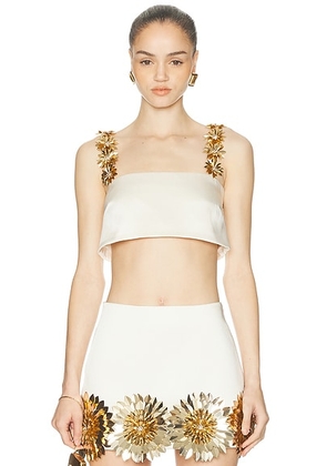 Retrofete Sinead Top in Cream & Gold - Cream. Size M (also in L, XL).