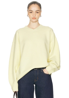 SEROYA Alejandra Sweater in Shortbread - Yellow. Size XS (also in S, M, L).