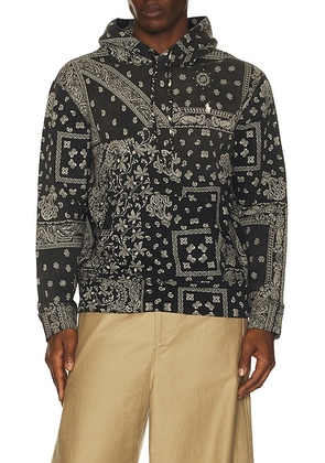 Polo Ralph Lauren Ong-sleeve Seasonal Printed Fleece Sweatshirt in Yukon Patchwork Bandana - Black. Size S (also in M, L, XXL/2X).