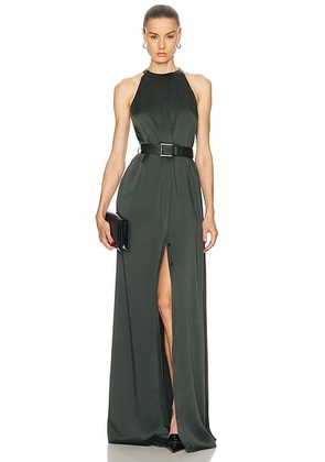 TOM FORD Long Halterneck Dress in Dark Pine - Dark Green. Size 42 (also in 36, 38).