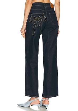 Sandy Liang Taro Jean in Indigo - Blue. Size 28 (also in 24, 25, 26, 29, 30, 31).