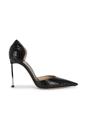 TOM FORD Printed Python D'Orsay Pump in Black - Black. Size 37 (also in 37.5, 41).