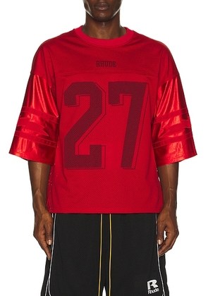 Rhude Lightning Football Jersey in Red - Red. Size M (also in L).