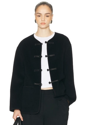 Rohe Mandarin Double Faced Wool Jacket in Navy - Navy. Size 40 (also in ).