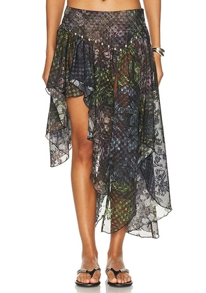 SIEDRES Lunelle Skirt in Multi - Green, Purple. Size 36 (also in 34).