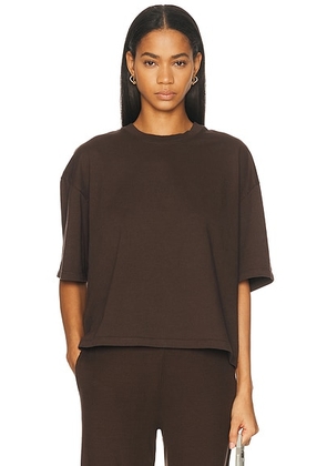 SPRWMN Boxy T Shirt in Americano - Chocolate. Size XS (also in S, M, L).