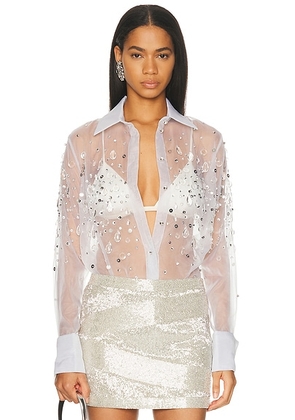 Retrofete Eugenia Blouse in Seychelles - Baby Blue. Size XS (also in S, M, XL).