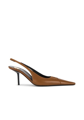Saint Laurent Babylone Slingback Pump in Macadamia - Brown. Size 36 (also in 36.5, 37, 37.5, 38, 38.5, 39, 39.5, 41, 35, 35.5).