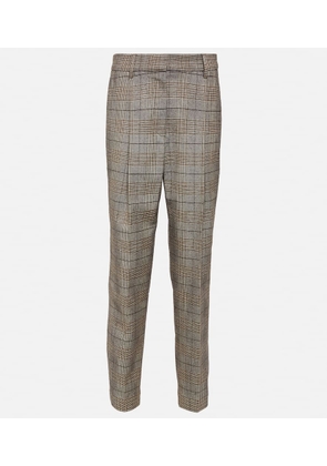 Brunello Cucinelli Checked wool and cotton-blend pants