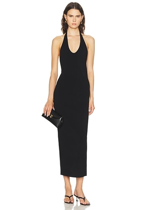 Toteme Compact Knit Halter Dress in Black - Black. Size S (also in M, L, XL).