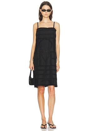 Toteme Monogram Silk Dress in Black - Black. Size 32 (also in 34, 36, 38).