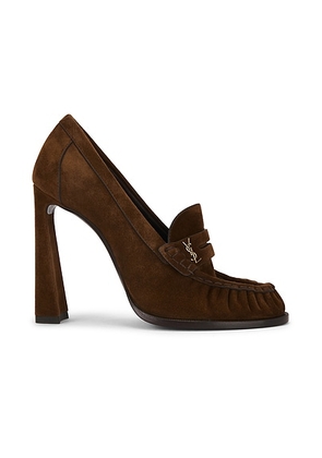 Saint Laurent Le Loafer Pump in Dark Havana - Brown. Size 38 (also in 39, 40, 38.5, 39.5, 37).