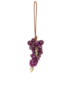 Saint Laurent Grape Keychain in Brick & Bordeaux - Purple. Size all.