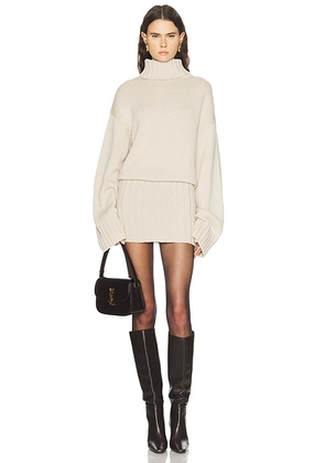 SAME Knit Mini Dress in Taupe - Taupe. Size XS (also in M).