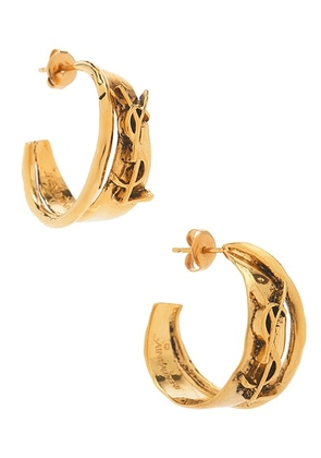 Saint Laurent Creole Roche Earrings in Or 3n Patine - Metallic Gold. Size all.