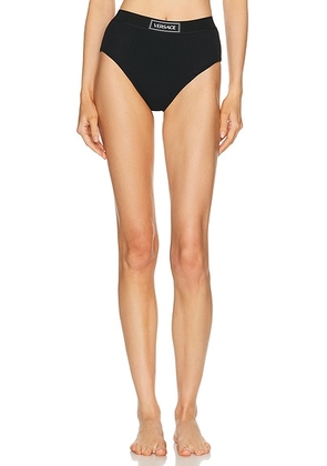VERSACE High Waisted Underwear in Black - Black. Size 3 (also in 2, 4, 5).