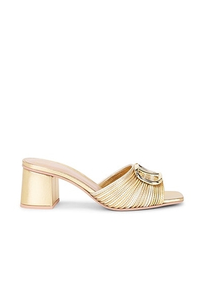 Valentino Garavani VLogo Signature Mule in Multicolor Oro & Star Gold - Metallic Gold. Size 41 (also in 37.5, 36.5, 38.5).