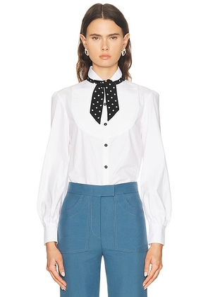 Valentino Cotton Popeline Shirt in Bianco Ottico - White. Size 42 (also in ).
