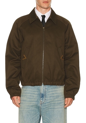 Valentino Gabardine Bomber Jacket in Military - Army. Size 46 (also in 44, 48).