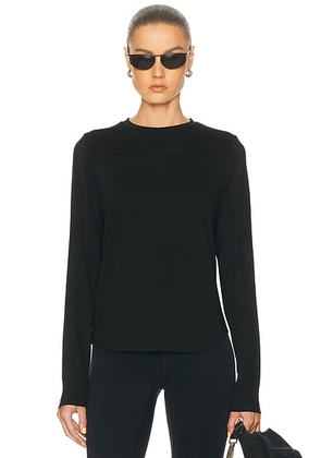 Varley Samia Seamless Long Sleeve Top in Black - Black. Size S/M (also in L/XL, XXS/XS).
