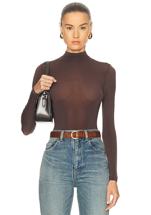 Wolford Buenos Aires String Bodysuit in Dark Wood - Brown. Size M (also in L).