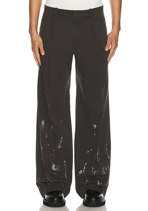 WE11DONE Painted Trousers in Grey - Grey. Size XL/1X (also in M, S).