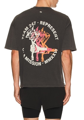 247 Torch Crop Tee in Washed Black - Black. Size S (also in L, M, XL/1X).