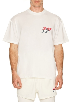 247 Team 247 Star Print Oversized T-Shirt in Flat White - White. Size S (also in L, M, XL/1X).