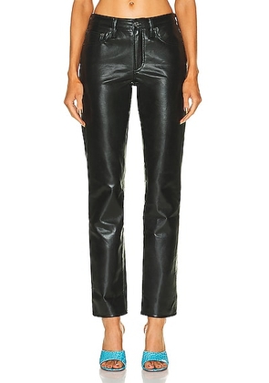 AGOLDE Recycled Leather Lyle Low Rise Slim in Detox - Black. Size 33 (also in 32).