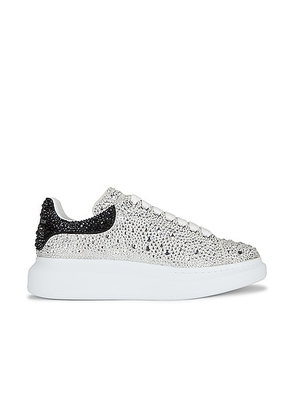 McQueen Oversized Sneaker in White  Black  & Crystal - White. Size 40 (also in ).