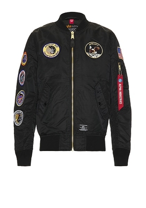 ALPHA INDUSTRIES L-2B Apollo Gen II Flight Jacket in Black - Black. Size S (also in M, L, XL/1X, XXL/2X).