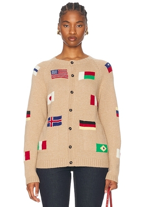 BODE Round The World Cardigan in Tan - Tan. Size M (also in ).
