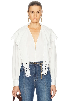 Chloe Long Sleeve Top in White - White. Size 36 (also in 38).