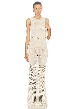 Christopher Esber Pointelle Fractus Midi Tank Dress in Cream - Cream. Size XS (also in ).