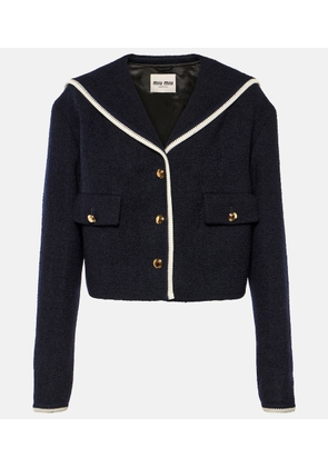 Miu Miu Cropped wool-blend tweed jacket