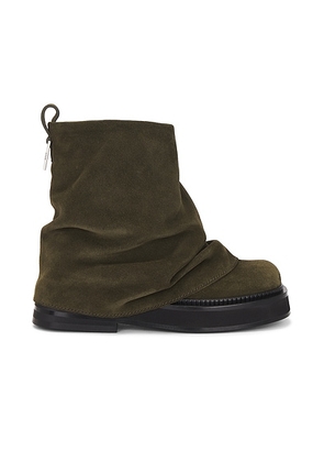 THE ATTICO Mini Robin Combat Boot in Powder Green - Army. Size 38 (also in 37, 41).
