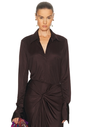 Dries Van Noten Hulindra Shirt in Burgundy - Burgundy. Size M (also in ).