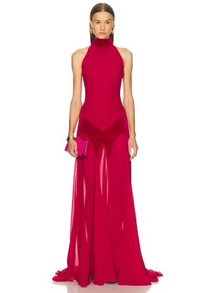 McQueen Evening Halter Dress in Fuchsia - Fuchsia. Size 36 (also in ).
