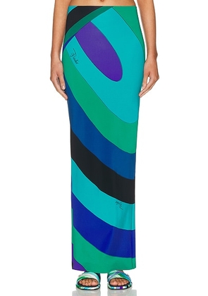 Emilio Pucci Maxi Skirt in Smeraldo - Blue. Size S (also in ).