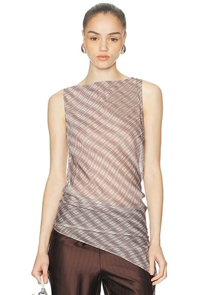 EAVES Phoebe Top in Lavender Plaid - Lavender. Size XS (also in XXS, S, M, L).