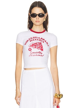 Dolce & Gabbana Short Sleeve Top in Optical White - White. Size 36 (also in 38, 40, 44).