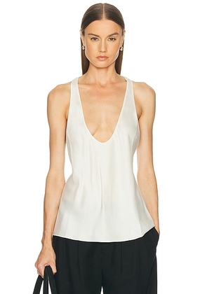 EAVES Vivian Silk Top in Ivory - Ivory. Size XXS (also in XS, S, M, L, XL).