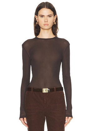 Acne Studios Ermana Top in Dark Brown - Chocolate. Size XS (also in S, M, L).