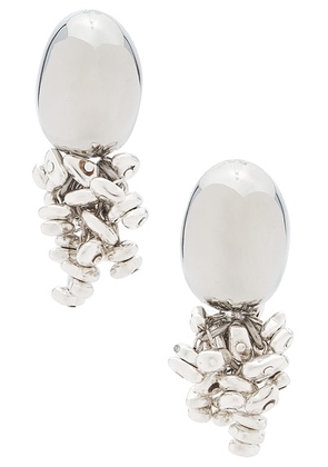 Brandon Maxwell Irregular Shape Stud Earrings in Silver - Metallic Silver. Size all.