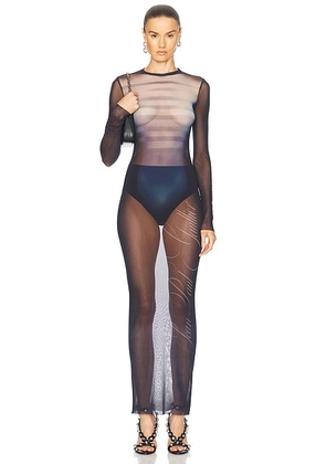 Jean Paul Gaultier Le Mâle Long Dress in Navy  Light Blue  & White - Navy. Size XS (also in ).