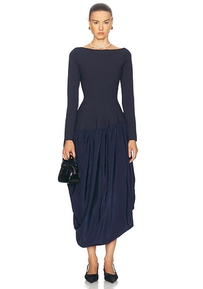 SIMKHAI Angela Combo Midi Dress in Midnight - Navy. Size XS (also in ).
