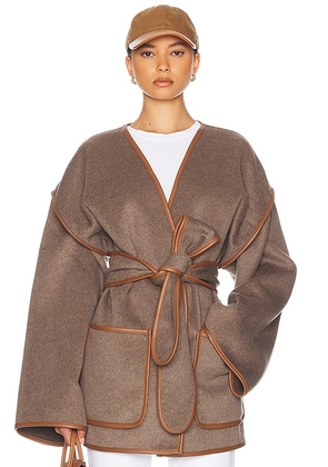 Helsa Wool Blend Blanket Coat in Coffee Melange - Brown. Size XXS/XS (also in ).